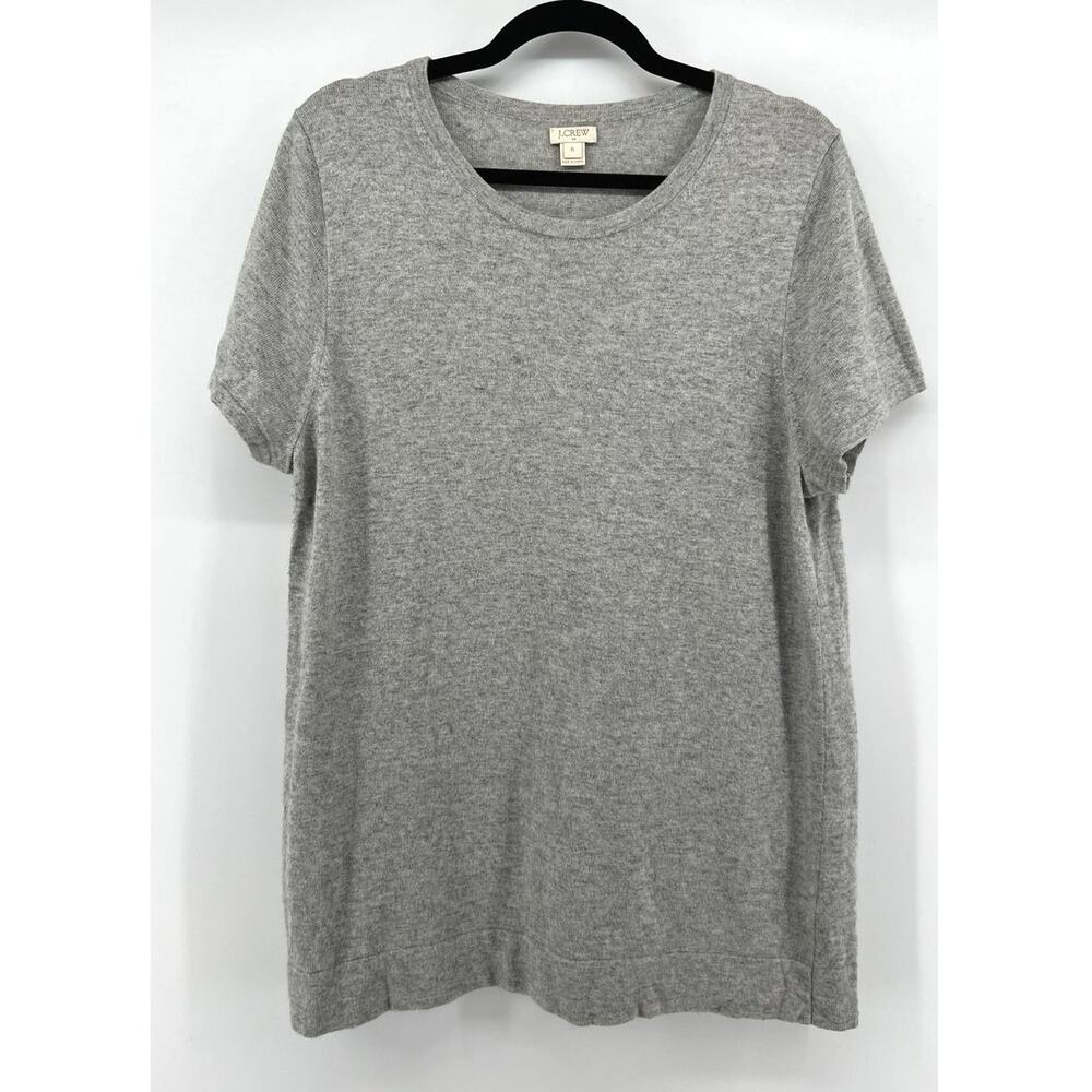 J.Crew | Womens's Merino Wool Blend Short Sleeve Sweater Gray Size XL